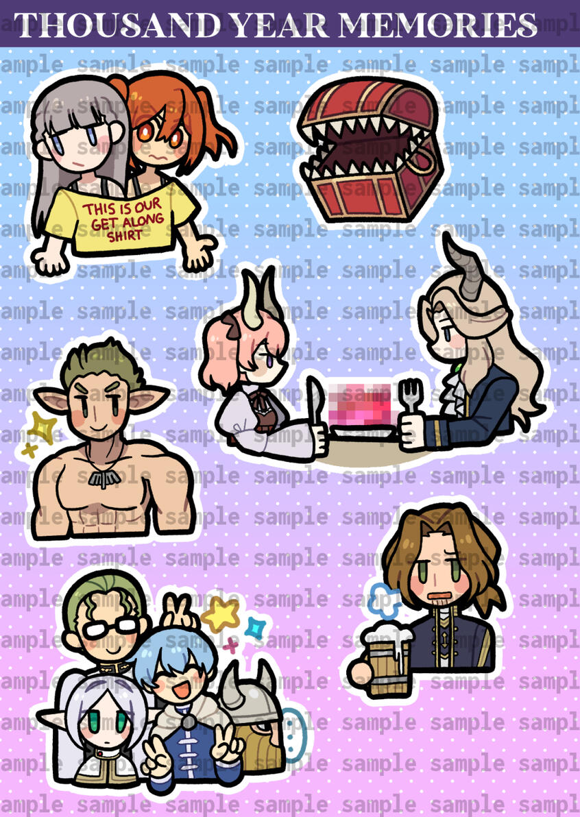 Sticker sheet for Thousand Year Memories