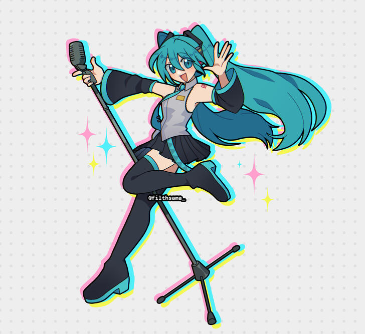 "Project Diva" Miku pose redraw (2023)