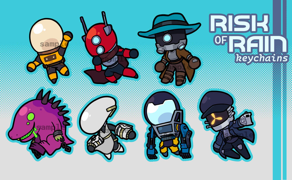 &quot;Risk of Rain&quot; keychains